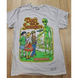Steven Rhodes Alien T-Shirt Don’t Talk to Strangers Safety Education Size Small